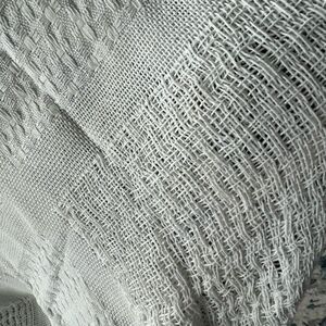 Throw Blanket In Off White tassels decor NWOT